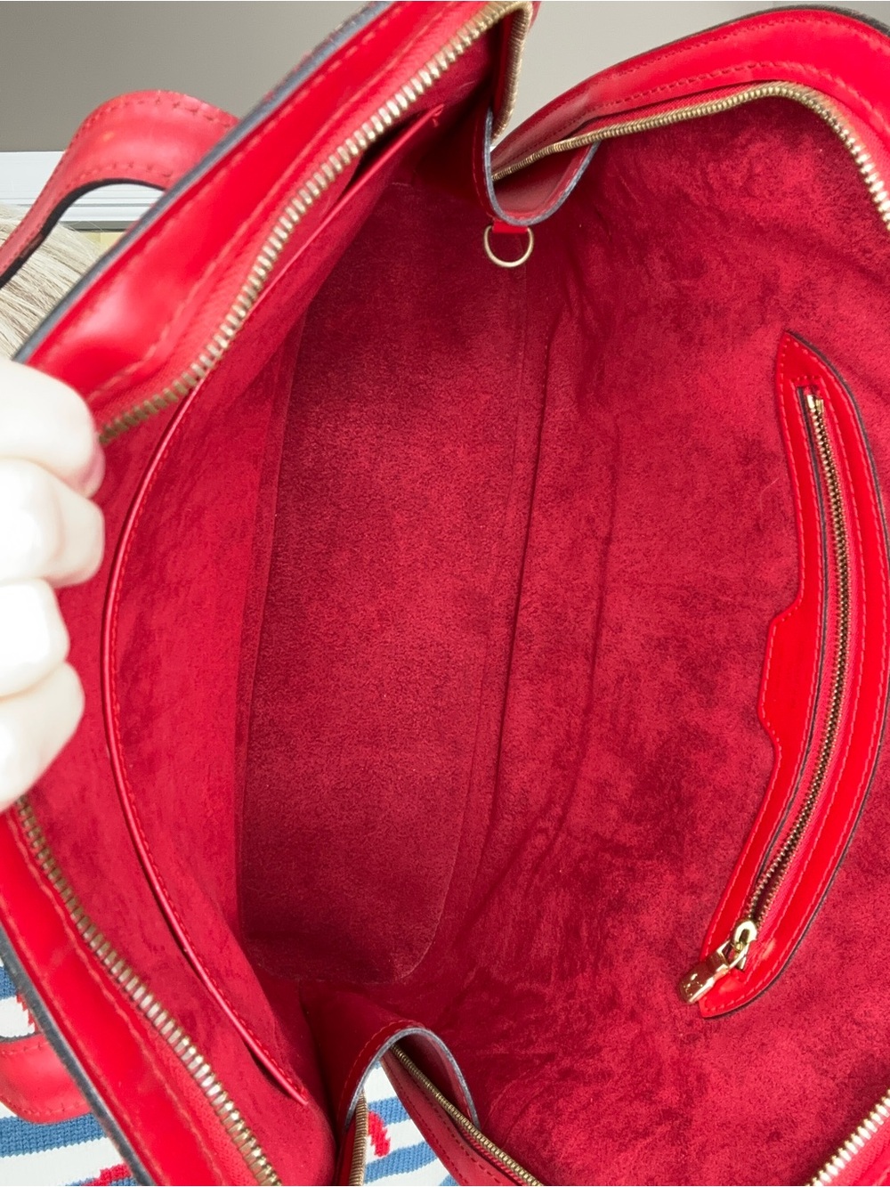 Vintage Louis Vuitton Epi Lussac Shoulder Tote Castilian Red COA VI0975 32 y.o. - Picture 7 of 15